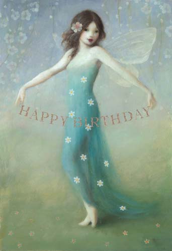 PO62 - Happy Birthday - Blue Fairy Card by Stephen Mackey PO62 - Happy Birthday - Blue Fairy Card by Stephen Mackey